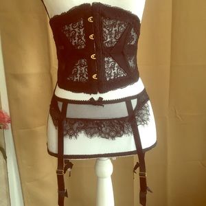 L’Agent Provocateur corset and garter belt